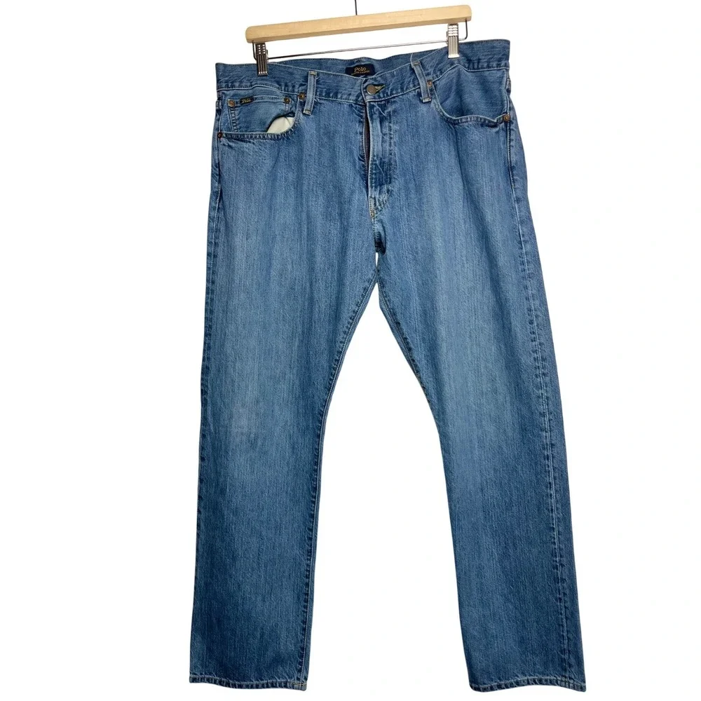 Polo Ralph Lauren Men's Straight Leg Denim‎ Jeans Blue Medium Wash 36x32 Cotton